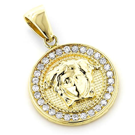 vintage versace gold jewelry|14k gold versace pendant.